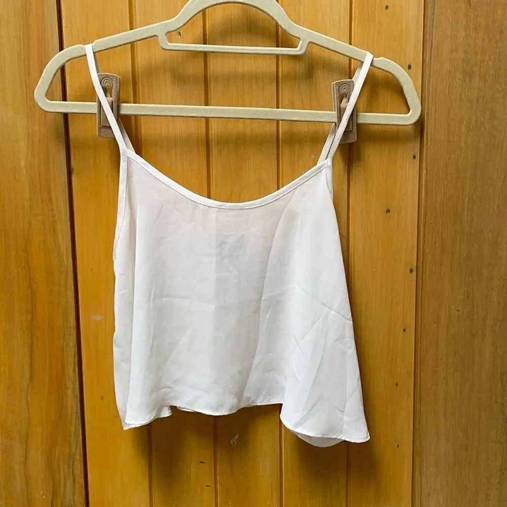 Top shop cropped white tank top size US 4